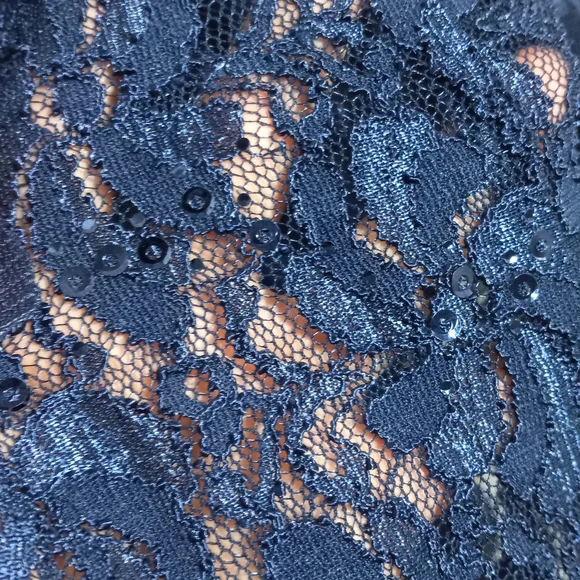 Alex Evenings 14 Petite Blue Lace Blouse - Picture 3 of 4